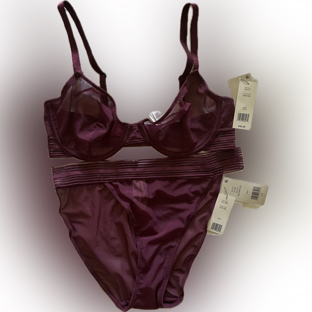 French Connection sheer wine colored separates.